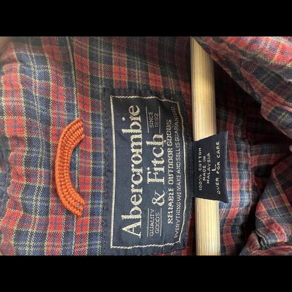 Vintage 90s Mens Abercrombie Oversized Plaid Button Up SIZE L - Picture 3 of 5